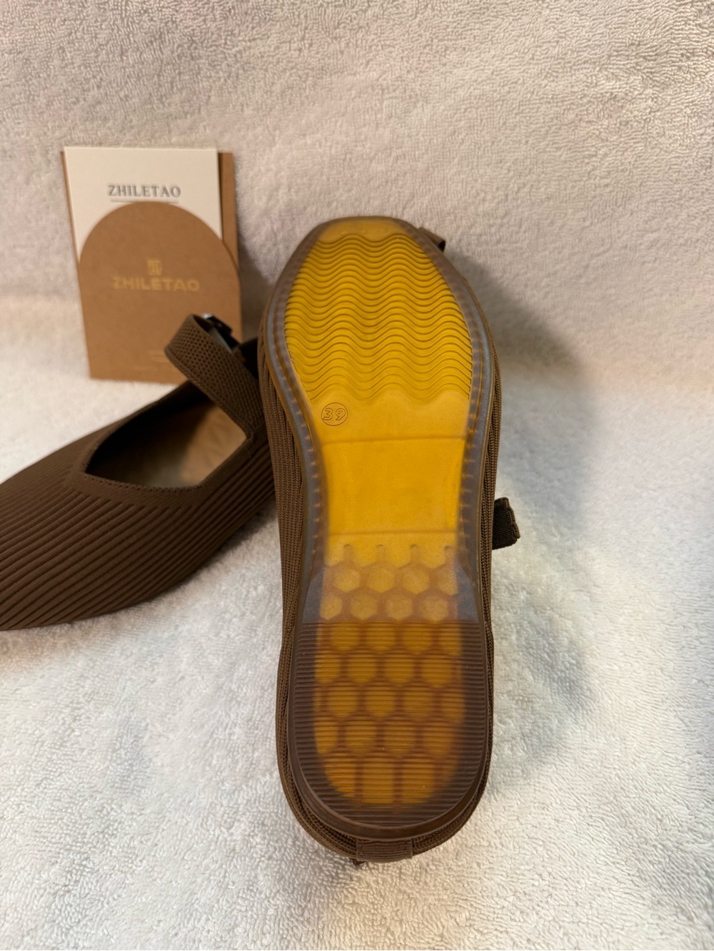 ZHILETAO Brown Ribbed Mary Jane Flats bundle shoes for deeper discount - Picture 4 of 12